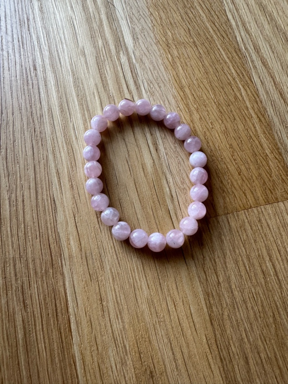 Delicate Pink Beaded Stretch Bracelet - Rose Quartz